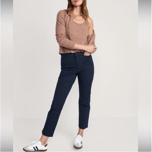 Old Navy Pixie Pants Size 6 Navy Blue Mid-Rise‎ Secret Smooth Pocket Womens Work